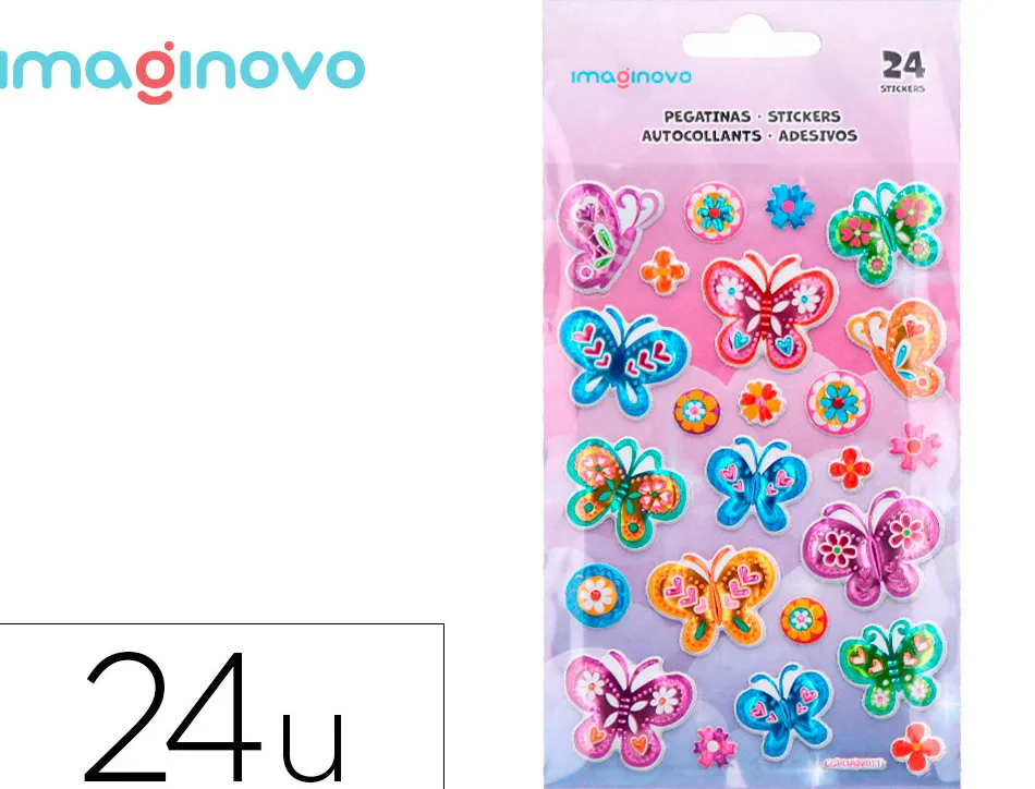 Autocollants imaginovo papillons magic dreams en relief 190x105 mm sous blister