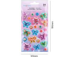 Autocollants imaginovo papillons magic dreams en relief 190x105 mm sous blister