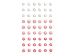 Autocollants imaginovo pierres precieuses blanches et roses brillantes en relief pour toutes surfaces 190x105