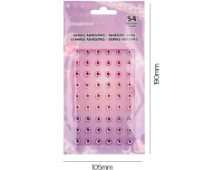 Autocollants imaginovo pierres precieuses roses et mauves brillantes en relief pour toutes surfaces 190x105