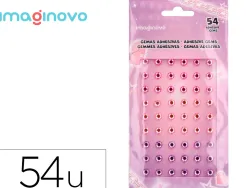 Autocollants imaginovo pierres precieuses roses et mauves brillantes en relief pour toutes surfaces 190x105