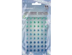 Autocollants imaginovo pierres precieuses vertes et bleues brillantes en relief pour toutes surfaces 190x105