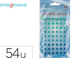 Autocollants imaginovo pierres precieuses vertes et bleues brillantes en relief pour toutes surfaces 190x105
