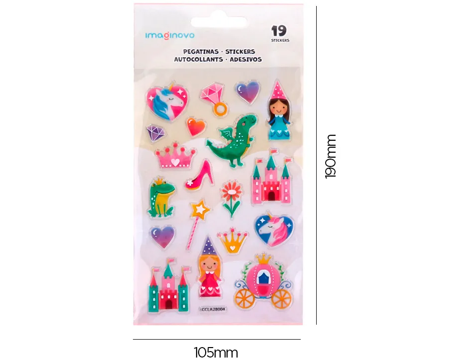 Autocollants imaginovo princesses magic dreams pvc 190x105 mm sous blister