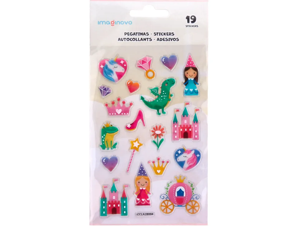 Autocollants imaginovo princesses magic dreams pvc 190x105 mm sous blister
