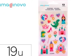 Autocollants imaginovo princesses magic dreams pvc 190x105 mm sous blister