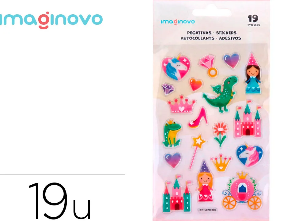 Autocollants imaginovo princesses magic dreams pvc 190x105 mm sous blister