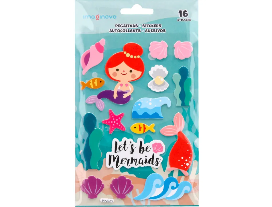 Autocollants imaginovo sirenes magic dreams en relief 210x130 mm sous blister