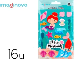 Autocollants imaginovo sirenes magic dreams en relief 210x130 mm sous blister