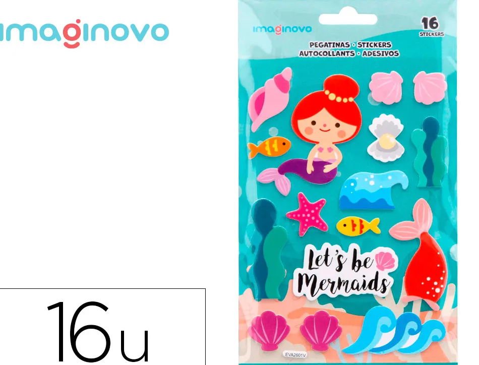 Autocollants imaginovo sirenes magic dreams en relief 210x130 mm sous blister