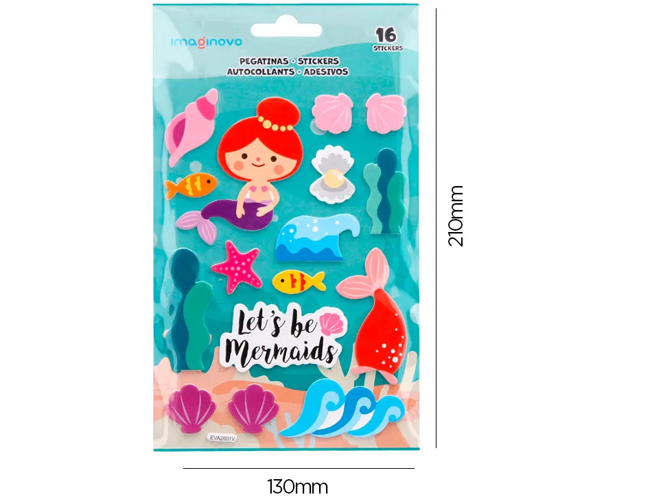 Autocollants imaginovo sirenes magic dreams en relief 210x130 mm sous blister