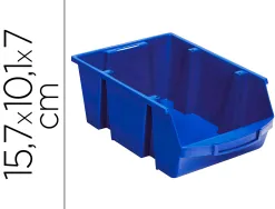 Bac a bec viso polypropylene empilable resistant grande ouverture porte-etiquette 15,7x10,1x7cm bleu