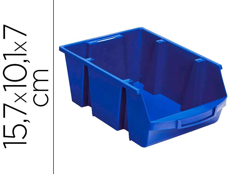 Bac a bec viso polypropylene empilable resistant grande ouverture porte-etiquette 15,7x10,1x7cm bleu