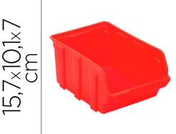 Bac a bec viso polypropylene empilable resistant grande ouverture porte-etiquete 15,7x10,1x7cm rouge