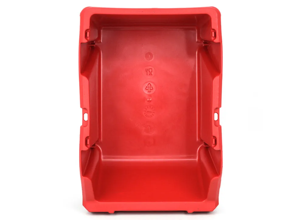Bac a bec viso polypropylene empilable resistant grande ouverture porte-etiquete 15,7x10,1x7cm rouge