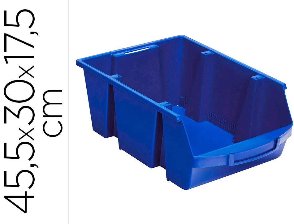 Bac a bec viso polypropylene empilable resistant grande ouverture porte-etiquette 45,5x30x17,5cm 28l bleu