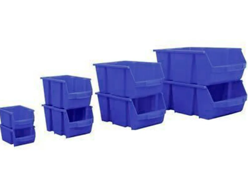 Bac a bec viso polypropylene empilable resistant grande ouverture porte-etiquette 45,5x30x17,5cm 28l bleu