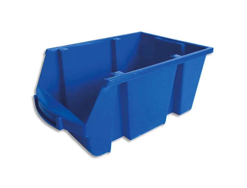 Bac a bec viso polypropylene empilable resistant grande ouverture porte-etiquette 33,5x21,5x15cm 10l bleu