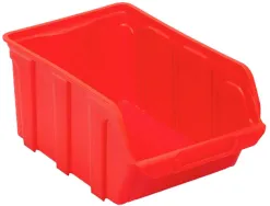 Bac a bec viso polypropylene empilable resistant grande ouverture porte-etiquette 45,5x30x17,5cm 28l rouge