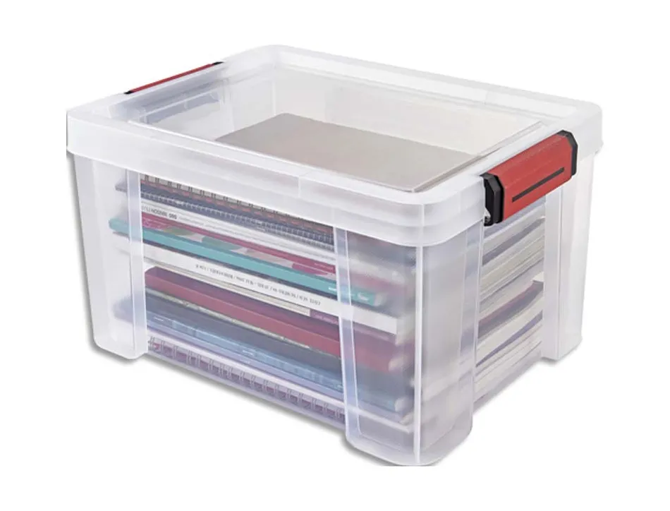 Bac de rangement clip n store sundis capacite 17 l 2 poignees 2 prehensions laterales dim 38 x 29 x h22 cm