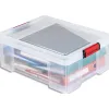 Bac de rangement clip n store sundis capacite 27 l robustesse 60 kg 2 poignees 2 prehensions laterales dim 50 x 39 x h20