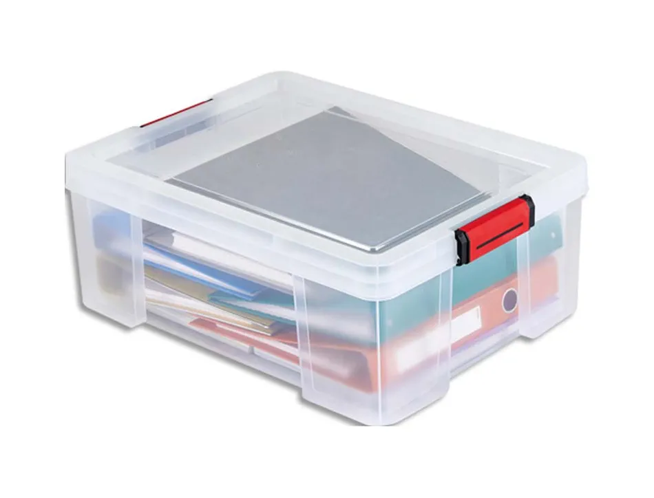 Bac de rangement clip n store sundis capacite 27 l robustesse 60 kg 2 poignees 2 prehensions laterales dim 50 x 39 x h20