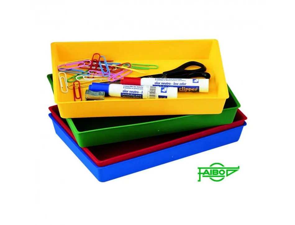Bac de rangement faibo en polystyrene resistant 23x14x3 cm coloris vert