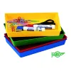 Bac de rangement faibo en polystyrene resistant 23x14x3 cm coloris bleu