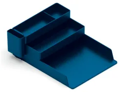 Bac rangement q-connect plastique 4 compartiments coloris bleu