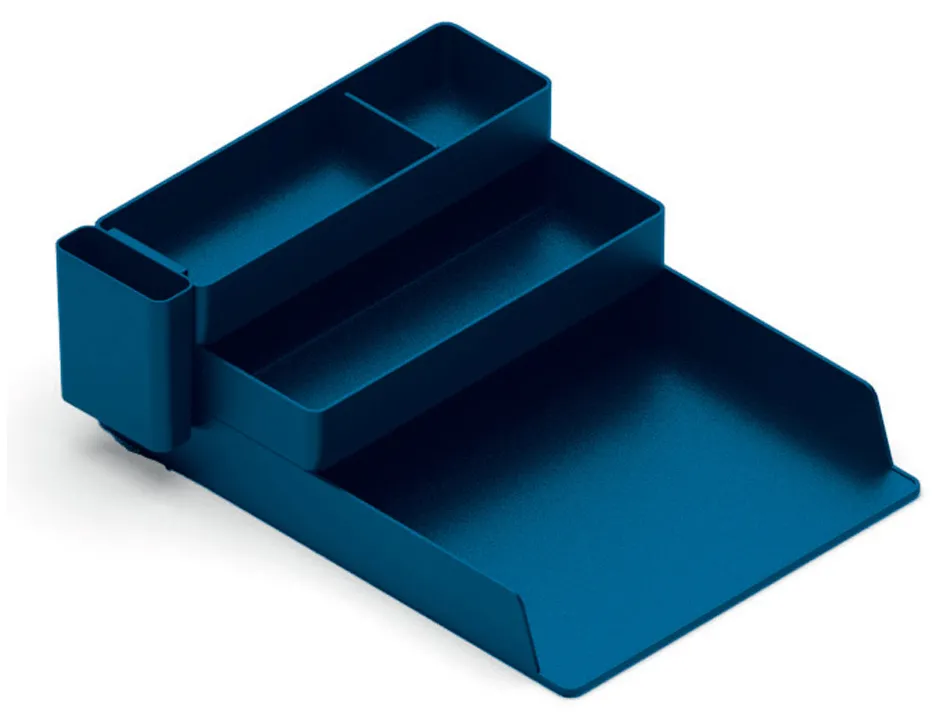 Bac rangement q-connect plastique 4 compartiments coloris bleu