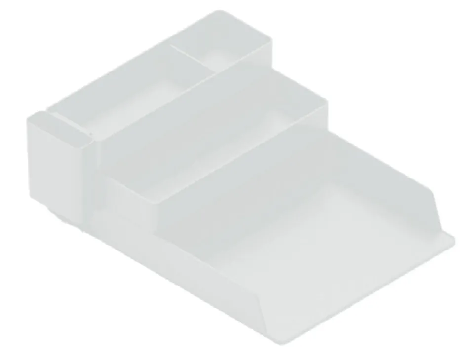Bac rangement q-connect plastique 4 compartiments coloris transparent