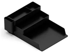 Bac rangement q-connect plastique 4 compartiments coloris noir