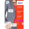 Badge adhesif avery soie d'acetate sans pvc predecoupe impression laser 80x50mm coloris blanc pochette 200