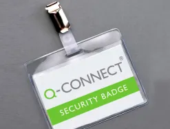 Badge q-connect autoplastifiable clip sans bristol carte 98x67mm