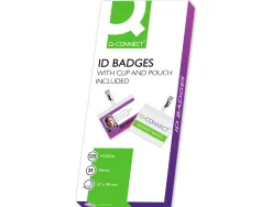 Badge q-connect autoplastifiable clip sans bristol carte 98x67mm