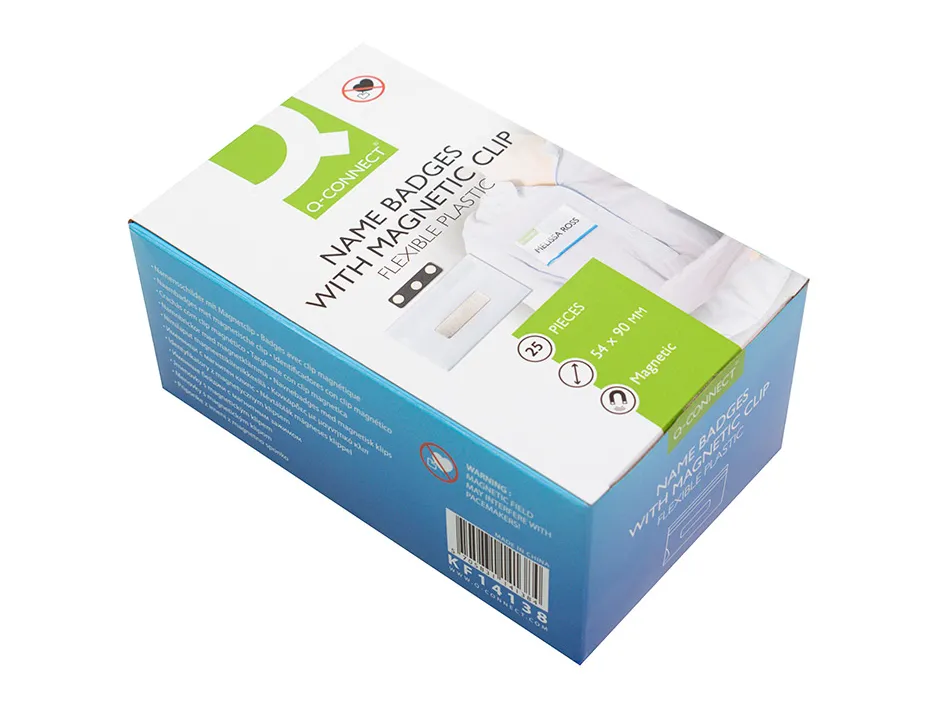 Badge q-connect clip magnetique ouverture superieure 54x90mm