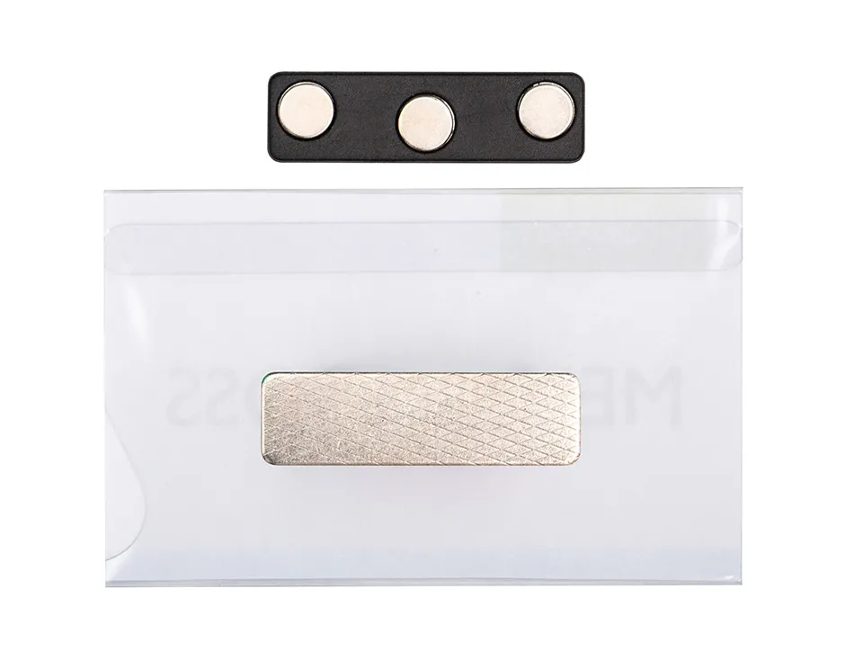Badge q-connect clip magnetique ouverture superieure 54x90mm