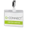 Badge q-connect clip pvc pince métallique carte blanche fournie format 60x90mm