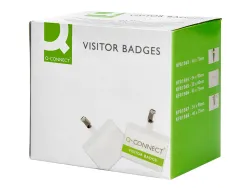 Badge q-connect clip pvc pince métallique carte blanche fournie format 60x90mm