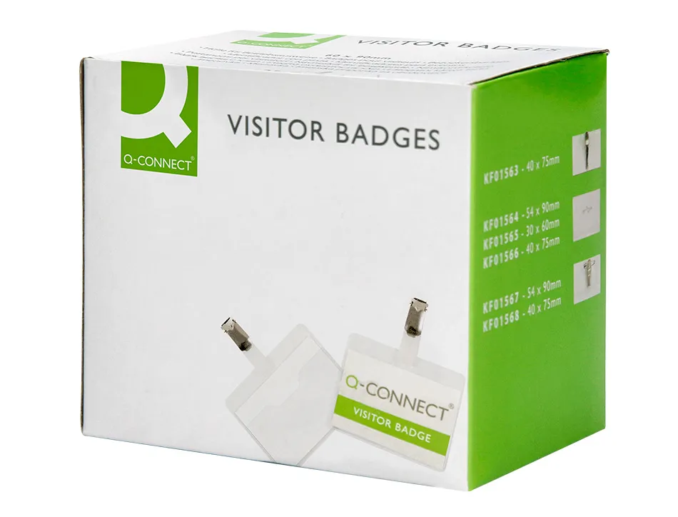 Badge q-connect clip pvc pince métallique carte blanche fournie format 60x90mm