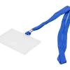 Badge q-connect lacet plastique rigide congrès foires entreprises intérieur carte blanche cordon 94x60 mm
