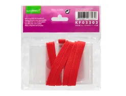 Badge q-connect lacet rouge plastique rigide congrès foires entreprises intérieur carte blanche rouge 94x60mm