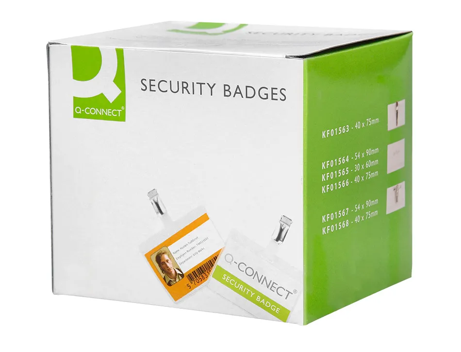 Badge q-connect pvc clip bristol blanc idéal conférences réunions réceptions 90x60mm