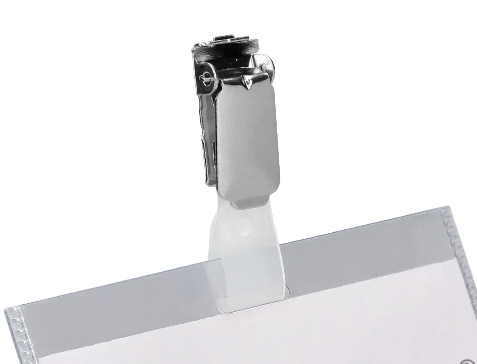 Badge q-connect pvc clip bristol blanc idéal conférences réunions réceptions 90x60mm