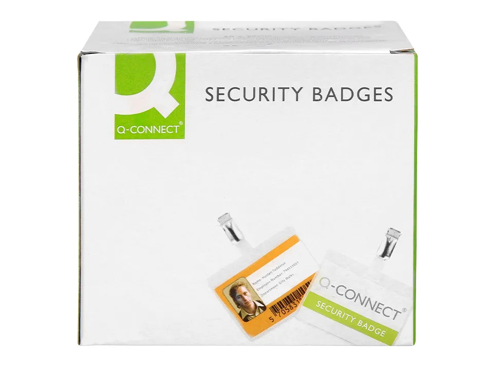 Badge q-connect pvc clip bristol blanc idéal conférences réunions réceptions 90x60mm