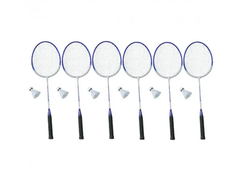 Badminton first loisirs set badminton raquettes initiationlot de 6 raquettes et 6 volants