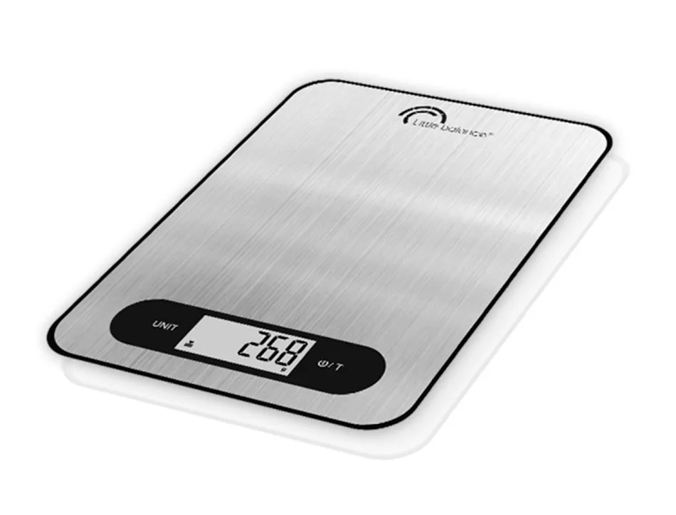 Balance compacte 5kg/1g inox avec batterie rechargeable et remplaçable