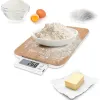Balance 10kg/1g slide bambou avec batterie rechargeable et remplaçable