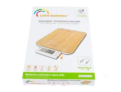 Balance 10kg/1g slide bambou avec batterie rechargeable et remplaçable