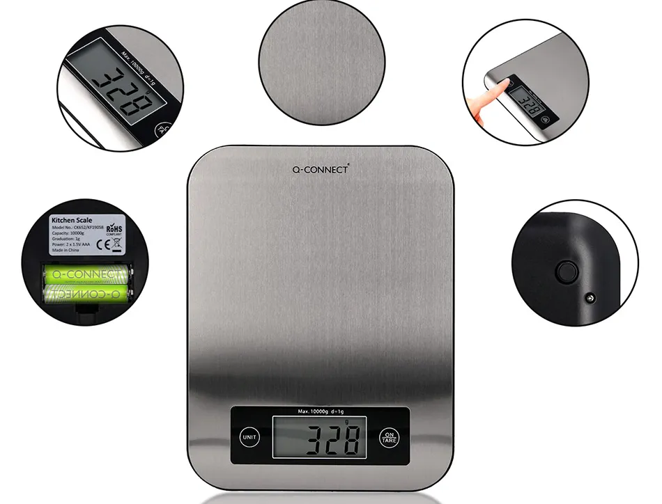 Balance precision q-connect numerique ecran lcd 58x26mm coloris gris